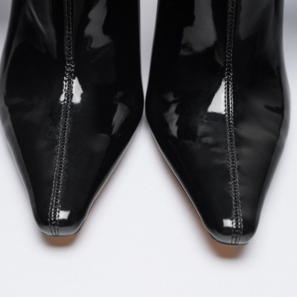 ZARA high heeled thigh high boots sz 6.5￼.  Black boots, heels, Desiger Boots. - Picture 8 of 9